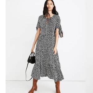 Madewell Black and White Midi Dress